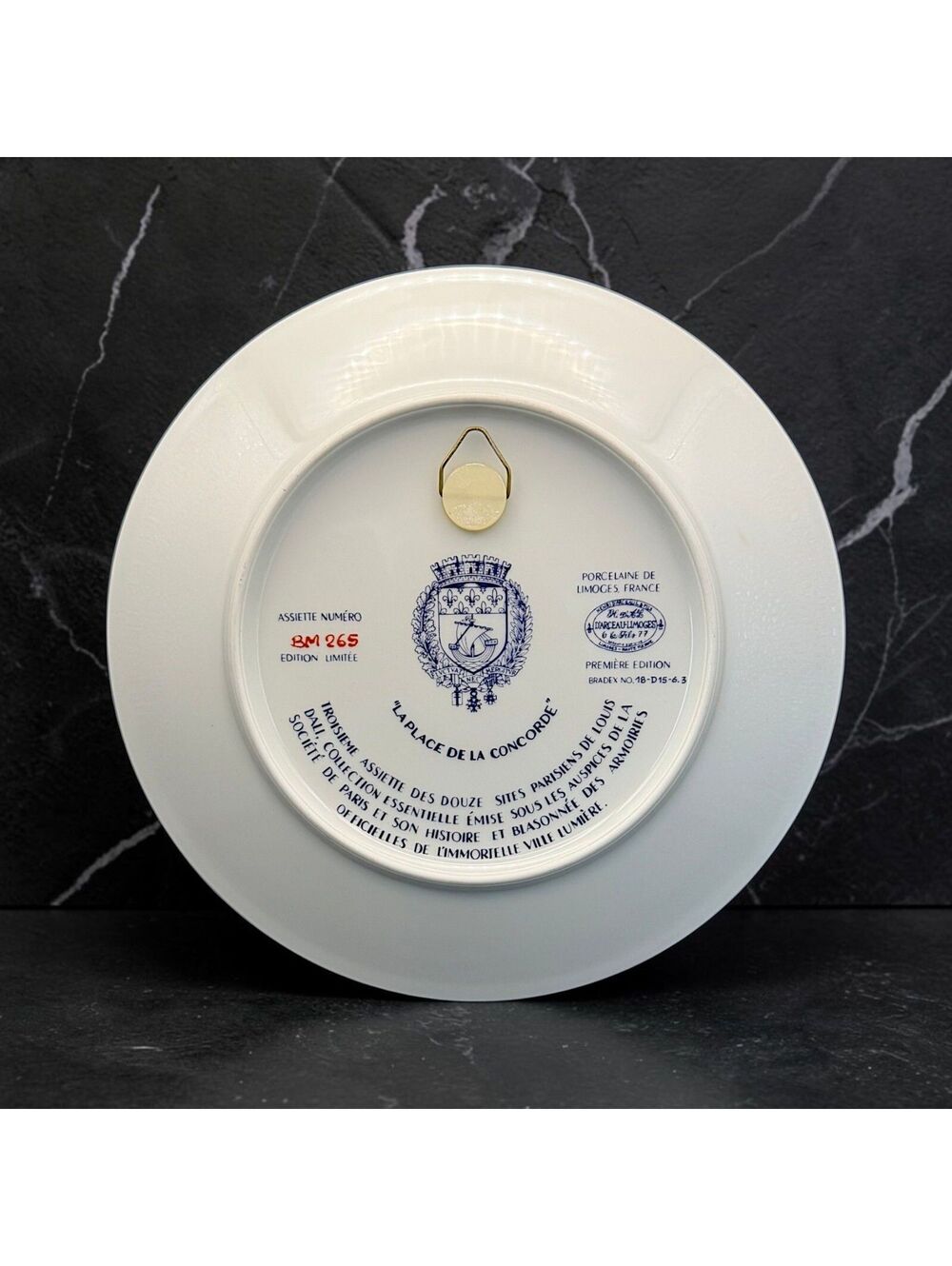 Vintage Louis Dali Place de la Concorde Limoges Paris Ltd Edition Plate 8 w Box - Picture 3 of 6